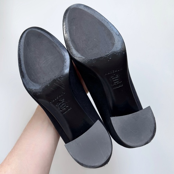Margaux The Heel Suede Pumps Block Heel Almond Toe Work Office Minimal - Picture 12 of 15